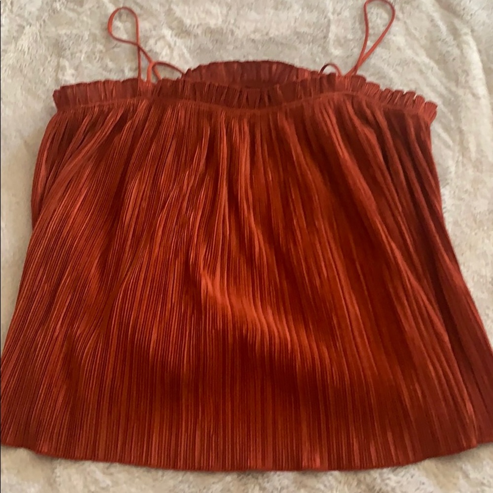 Burnt orange flowy summer shirt